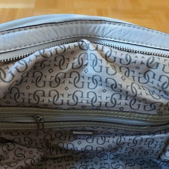 Y2K GUESS Monogram Tote Slouchy Shoulder Bag Metallic Accents - Picture 4 of 10